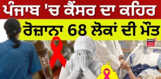 Cancer Cases in Punjab | ਪੰਜਾਬ 'ਚ ਕੈਂਸਰ ਦਾ ਕਹਿਰ, ਰੋਜ਼ਾਨਾ 68 ਲੋਕਾਂ ਦੀ ਹੋ ਰਹੀ ਮੌਤ Cancer Cases in Punjab | ਪੰਜਾਬ 'ਚ ਕੈਂਸਰ ਦਾ ਕਹਿਰ, ਰੋਜ਼ਾਨਾ 68 ਲੋਕਾਂ ਦੀ ਹੋ ਰਹੀ ਮੌਤ