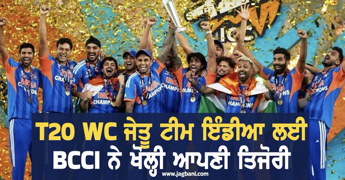 T20 WC ਜੇਤੂ ਟੀਮ ਇੰਡੀਆ ਲਈ BCCI ਨੇ 131 ਕਰੋੜ ਰੁਪਏ ਨਕਦ ਇਨਾਮ ਦਾ ਕੀਤਾ ਐਲਾਨ