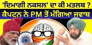 Captain Amarinder on PM Modi | ‘ਦਿਮਾਗੀ ਨਕਸਲ’ ਦਾ ਕੀ ਮਤਲਬ ? ਕੈਪਟਨ ਨੇ PM ਤੋਂ ਮੰਗਿਆ ਜਵਾਬ |