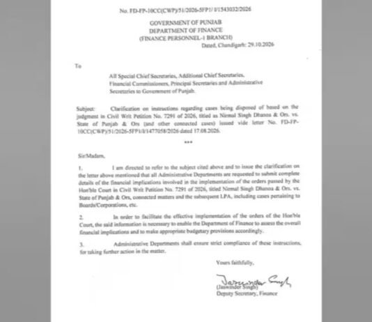 punjab government reviews pending da dues worth rs 14191 crore | Jalandhar's Army Public School Bomb Threat